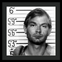Jeffrey Dahmer Mug Shot 1991 Black And White Square  - Framed Print