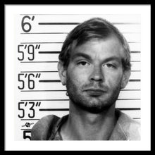Jeffrey Dahmer Mug Shot 1991 Black And White Square  - Framed Print