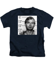 Jeffrey Dahmer Mug Shot 1991 Black And White Square  - Kids T-Shirt