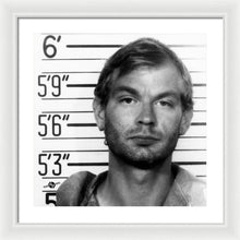 Jeffrey Dahmer Mug Shot 1991 Black And White Square  - Framed Print