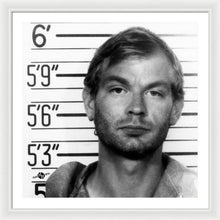 Jeffrey Dahmer Mug Shot 1991 Black And White Square  - Framed Print