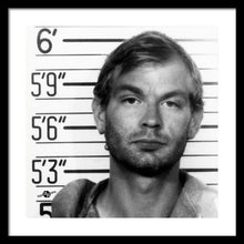 Jeffrey Dahmer Mug Shot 1991 Black And White Square  - Framed Print
