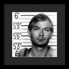 Jeffrey Dahmer Mug Shot 1991 Black And White Square  - Framed Print