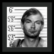 Jeffrey Dahmer Mug Shot 1991 Black And White Square  - Framed Print