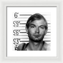 Jeffrey Dahmer Mug Shot 1991 Black And White Square  - Framed Print