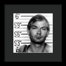 Jeffrey Dahmer Mug Shot 1991 Black And White Square  - Framed Print