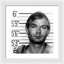 Jeffrey Dahmer Mug Shot 1991 Black And White Square  - Framed Print