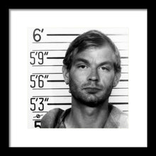 Jeffrey Dahmer Mug Shot 1991 Black And White Square  - Framed Print