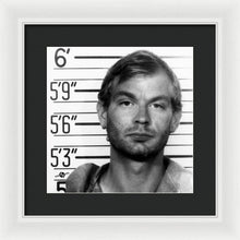 Jeffrey Dahmer Mug Shot 1991 Black And White Square  - Framed Print