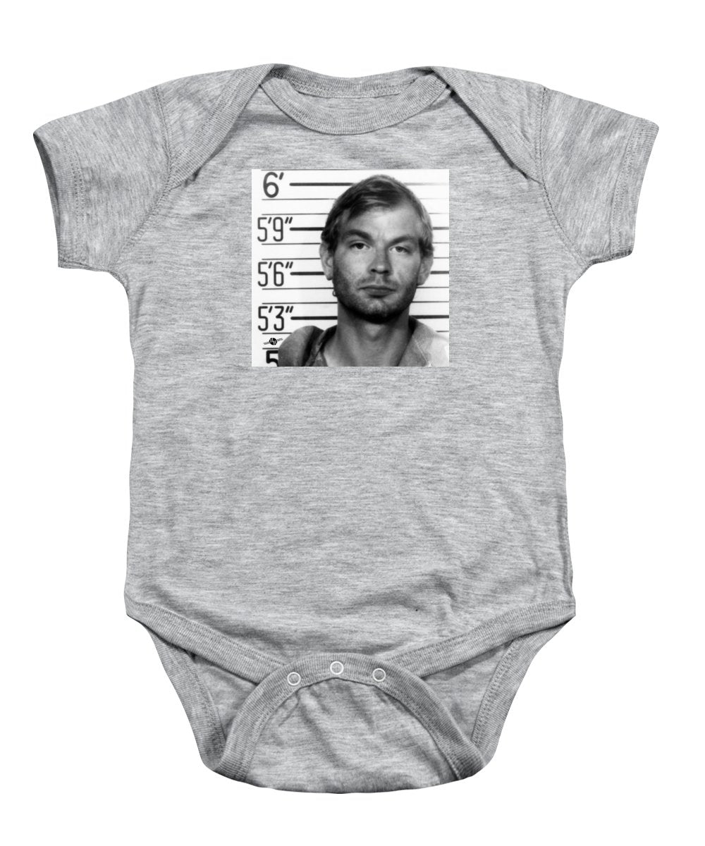 Jeffrey Dahmer Mug Shot 1991 Black And White Square  - Baby Onesie