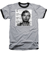 Jeffrey Dahmer Mug Shot 1991 Black And White Square  - Baseball T-Shirt