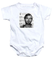 Jeffrey Dahmer Mug Shot 1991 Black And White Square  - Baby Onesie