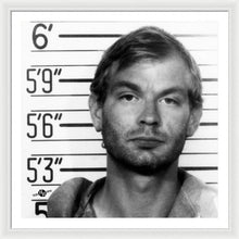 Jeffrey Dahmer Mug Shot 1991 Black And White Square  - Framed Print