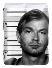 Jeffrey Dahmer Mug Shot 1991 Black And White Square  - Duvet Cover