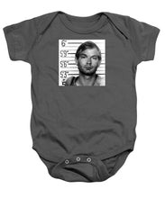 Jeffrey Dahmer Mug Shot 1991 Black And White Square  - Baby Onesie