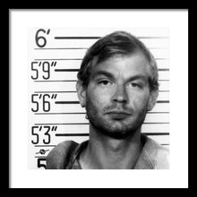 Jeffrey Dahmer Mug Shot 1991 Black And White Square  - Framed Print