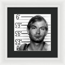 Jeffrey Dahmer Mug Shot 1991 Black And White Square  - Framed Print