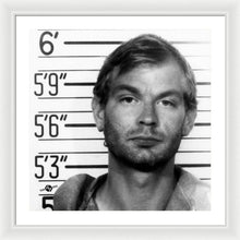 Jeffrey Dahmer Mug Shot 1991 Black And White Square  - Framed Print