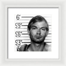 Jeffrey Dahmer Mug Shot 1991 Black And White Square  - Framed Print