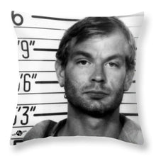 Jeffrey Dahmer Mug Shot 1991 Black And White Square  - Throw Pillow