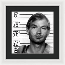 Jeffrey Dahmer Mug Shot 1991 Black And White Square  - Framed Print