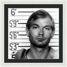 Jeffrey Dahmer Mug Shot 1991 Black And White Square  - Framed Print