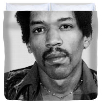 Jimi Hendrix Mug Shot Vertical - Duvet Cover