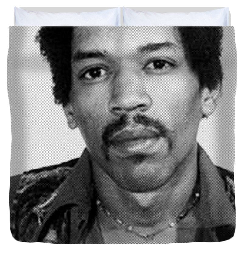 Jimi Hendrix Mug Shot Vertical - Duvet Cover