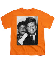 John F Kennedy And Jackie - Youth T-Shirt Youth T-Shirt Pixels Orange Small 