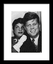 John F Kennedy And Jackie - Framed Print Framed Print Pixels 7.500" x 10.000" Black White