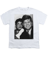 John F Kennedy And Jackie - Youth T-Shirt Youth T-Shirt Pixels White Small 