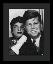 John F Kennedy And Jackie - Framed Print Framed Print Pixels 10.500" x 14.000" Black Black
