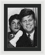 John F Kennedy And Jackie - Framed Print Framed Print Pixels 15.000" x 20.000" White Black