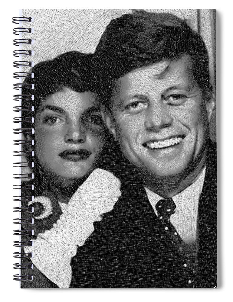 John F Kennedy And Jackie - Spiral Notebook Spiral Notebook Pixels 6