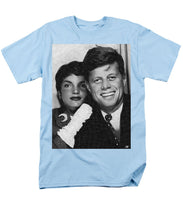 John F Kennedy And Jackie - Men's T-Shirt  (Regular Fit) Men's T-Shirt (Regular Fit) Pixels Light Blue Small 