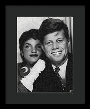 John F Kennedy And Jackie - Framed Print Framed Print Pixels 9.000" x 12.000" Black Black