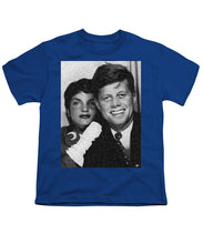 John F Kennedy And Jackie - Youth T-Shirt Youth T-Shirt Pixels Royal Small 