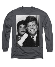 John F Kennedy And Jackie - Long Sleeve T-Shirt Long Sleeve T-Shirt Pixels Charcoal Small 