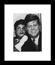 John F Kennedy And Jackie - Framed Print Framed Print Pixels 6.000" x 8.000" Black White