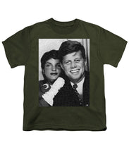 John F Kennedy And Jackie - Youth T-Shirt Youth T-Shirt Pixels Military Green Small 