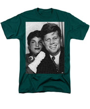 John F Kennedy And Jackie - Men's T-Shirt  (Regular Fit) Men's T-Shirt (Regular Fit) Pixels Hunter Green Small 