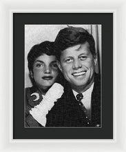 John F Kennedy And Jackie - Framed Print Framed Print Pixels 12.000" x 16.000" White Black