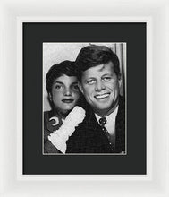 John F Kennedy And Jackie - Framed Print Framed Print Pixels 7.500" x 10.000" White Black