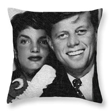 John F Kennedy And Jackie - Throw Pillow Throw Pillow Pixels 14" x 14" Yes 