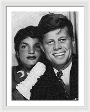 John F Kennedy And Jackie - Framed Print Framed Print Pixels 22.500" x 30.000" White White