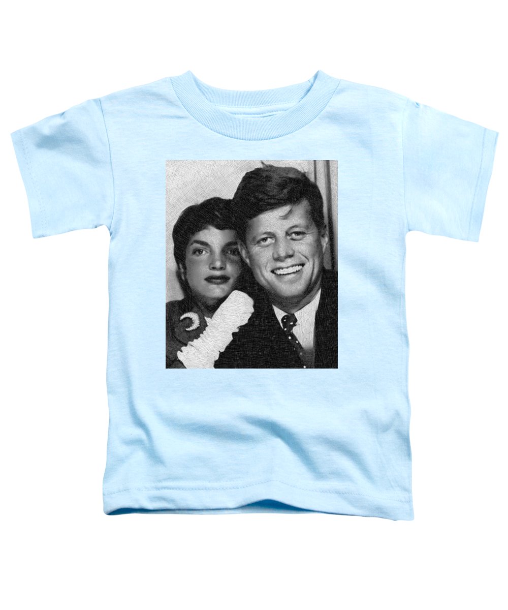 John F Kennedy And Jackie - Toddler T-Shirt Toddler T-Shirt Pixels Light Blue Small 