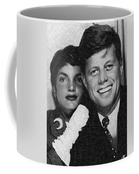 John F Kennedy And Jackie - Mug Mug Pixels Small (11 oz.)  