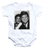 John F Kennedy And Jackie - Baby Onesie Baby Onesie Pixels White Small 