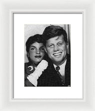 John F Kennedy And Jackie - Framed Print Framed Print Pixels 7.500" x 10.000" White White
