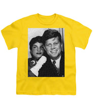 John F Kennedy And Jackie - Youth T-Shirt Youth T-Shirt Pixels Yellow Small 